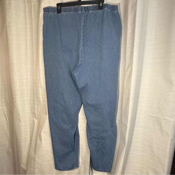 Woman Within Light Blue Denim with elastic waistband size 18/20 - Picture 3 of 6